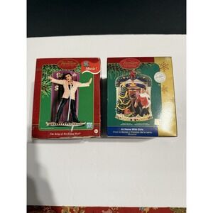Elvis Presley Heirloom Collection Musical Christmas Ornaments Lot of 2